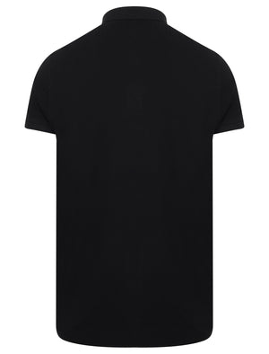 Mostyn Basic Cotton Pique Polo Shirt In Jet Black - Le Shark