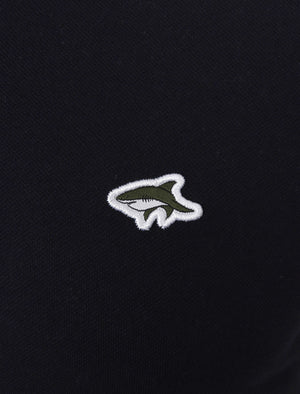 Mostyn Basic Cotton Pique Polo Shirt In Jet Black - Le Shark
