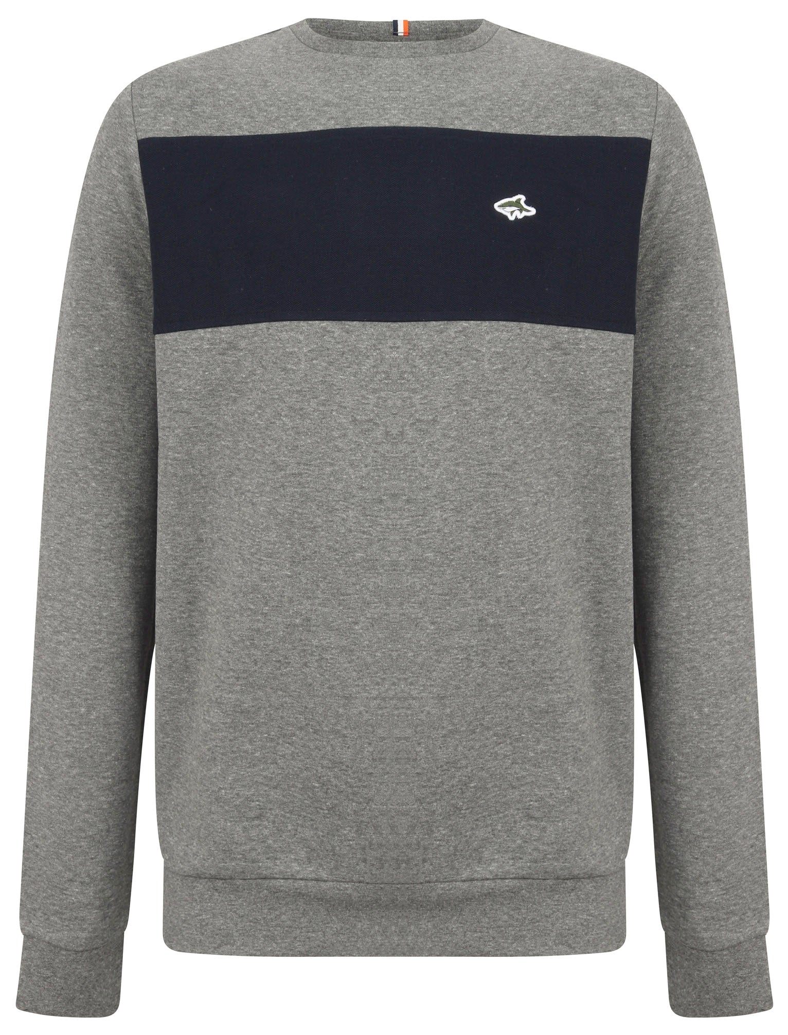 Norman Colour Block Panel Sweatshirt in Mid Grey Marl Le Shark Tokyo Laundry