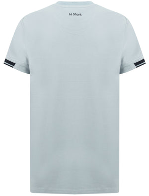 Oakhill Contrast Panel Cotton Pique T-Shirt In Blue Fog - Le Shark