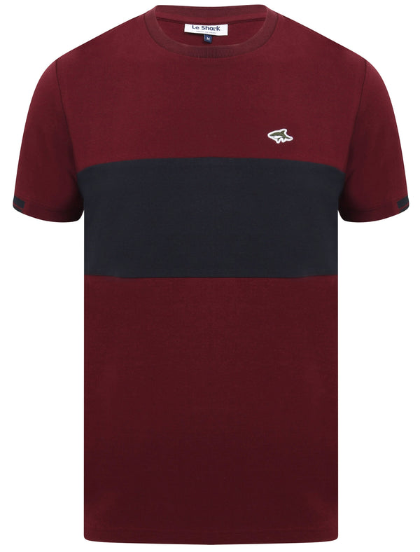 Oakhill Contrast Panel Cotton Pique T-Shirt In Port Royale - Le Shark
