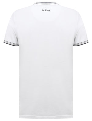 Oldershaw Cotton  Jersey T-Shirt with Racer Stripe Detail In Bright White - Le Shark