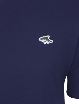 Petersham Contrast Trim Ringer T-Shirt in Deep Cobalt - Le Shark