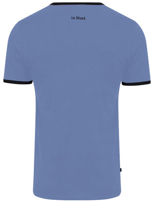 Petersham Contrast Trim Ringer T-Shirt in Placid Blue - Le Shark