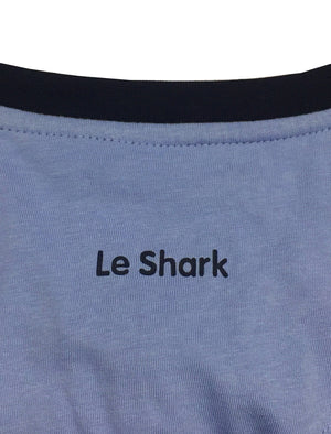 Petersham Contrast Trim Ringer T-Shirt in Placid Blue - Le Shark