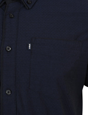 Petrino Jacquard Shirt in Indigo - Le Shark