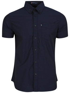 Petrino Jacquard Shirt in Indigo - Le Shark