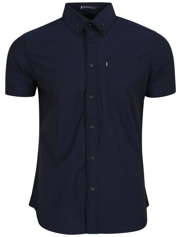 Petrino Jacquard Shirt in Indigo - Le Shark