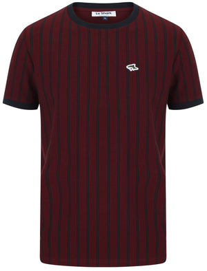 Phillips Pinstripe Cotton Pique T-Shirt In Port Royale - Le Shark