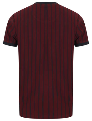 Phillips Pinstripe Cotton Pique T-Shirt In Port Royale - Le Shark