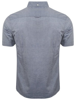 Pittsburg Short Sleeve Cotton Twill Shirt in Midnight Blue - Le Shark