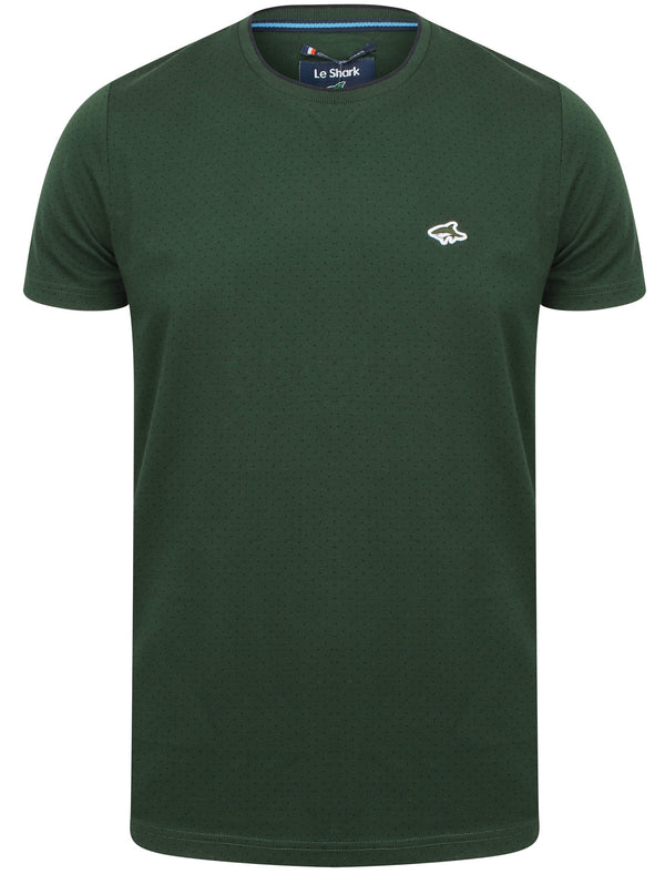 Robin Polka Dot Cotton Crew Neck T-Shirt In Green - Le Shark