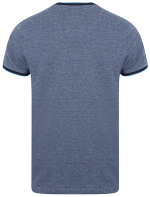 Rutland Jacquard Jersey Crew Neck T-Shirt In Vespa Blue - Le Shark