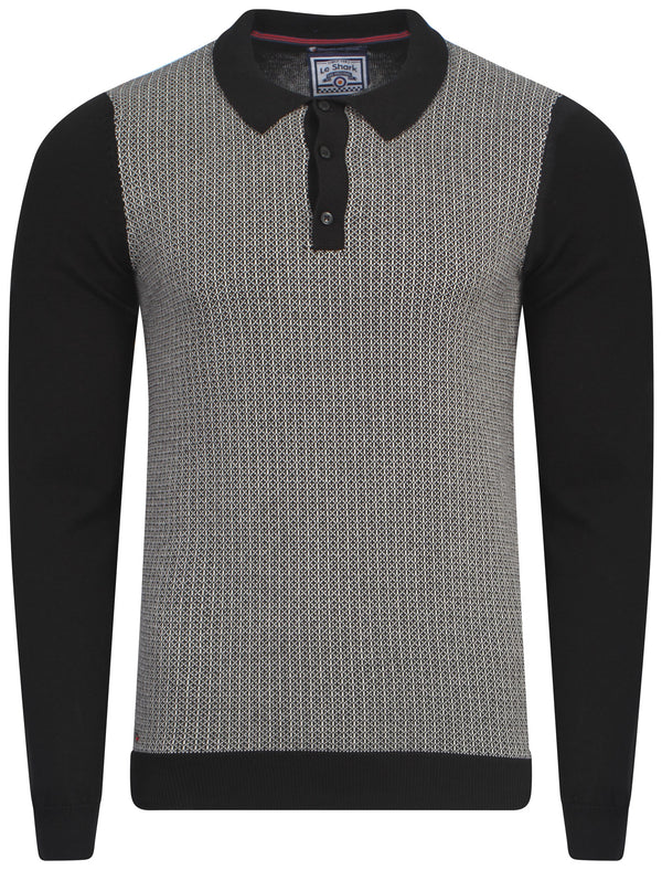 Le Shark Rutto knitted polo in black