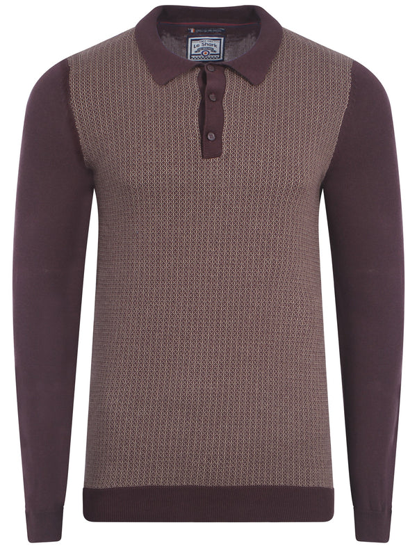 Le Shark Rutto knitted polo in oxblood