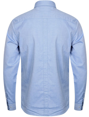 Setana Long Sleeve Dobby Cotton Shirt in Light Blue - Le Shark