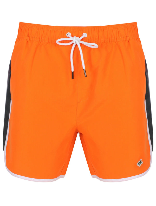 Stanford Runner Swim Shorts In Mandarin Orange - Le Shark