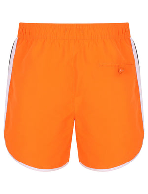 Stanford Runner Swim Shorts In Mandarin Orange - Le Shark