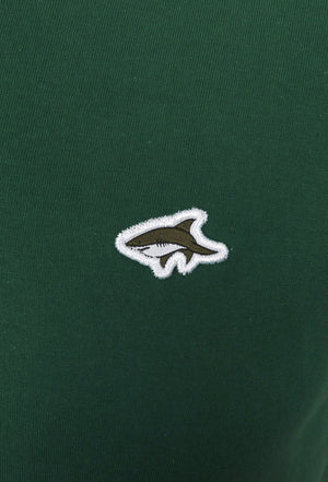 Stanley Basic Cotton V Neck T-Shirt In Rain Forest Green - Le Shark