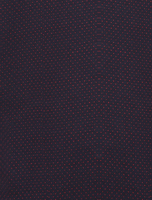 Station Polka Dot Jacquard Polo Shirt In Paprika - Le Shark