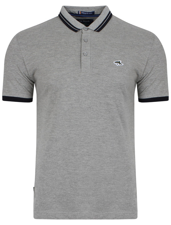 Stibbington Polo Shirt in Grey Marl - Le Shark