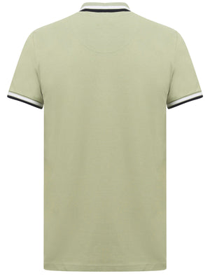 Sutton Cotton Pique Polo Shirt with Tipping In Desert Sage - Le Shark