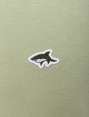 Sutton Cotton Pique Polo Shirt with Tipping In Desert Sage - Le Shark