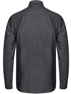 Tobruk Long Sleeve Cotton Twill Shirt in Black - Le Shark
