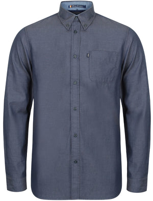 Tobruk Long Sleeve Cotton Twill Shirt in Dress Blues - Le Shark