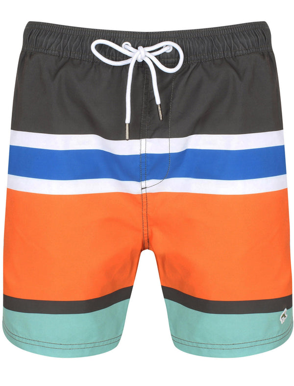Volos Colour Block Swim Shorts In Mandarin Orange - Le Shark