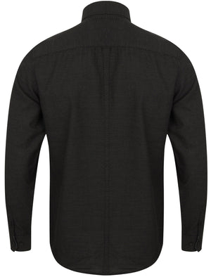 Warwick Long Sleeve Dobby Cotton Shirt in Black - Le Shark