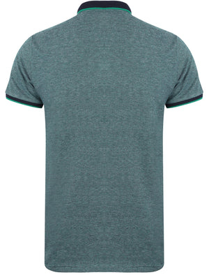 Windsor Jacquard Jersey Polo Shirt In Jungle Green - Le Shark