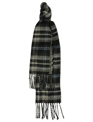 Levi Checked Knitted Scarf in Blue