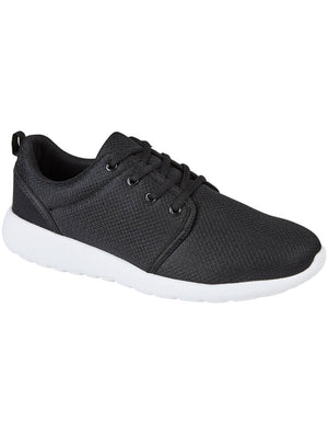 Impact Mesh Lace Up Running Trainers in Black / White