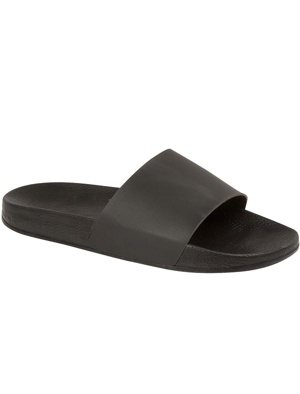 Mens Henley Sliders in Black