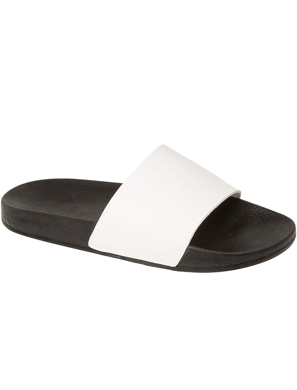 Mens Henley Sliders in White