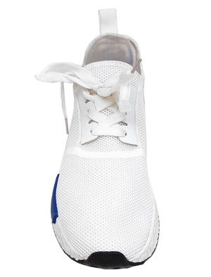 Mens Alec Lace Up Mesh Fashion Trainers in All White