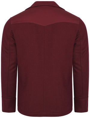 Baughman Wool Rich Double Breasted Jacket in Oxblood - Dissident