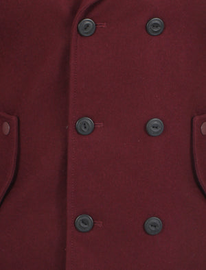 Baughman Wool Rich Double Breasted Jacket in Oxblood - Dissident