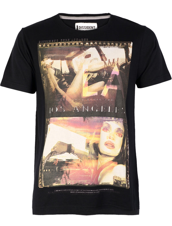 Dissident Girls Car Cotton printed T-Shirt in Black