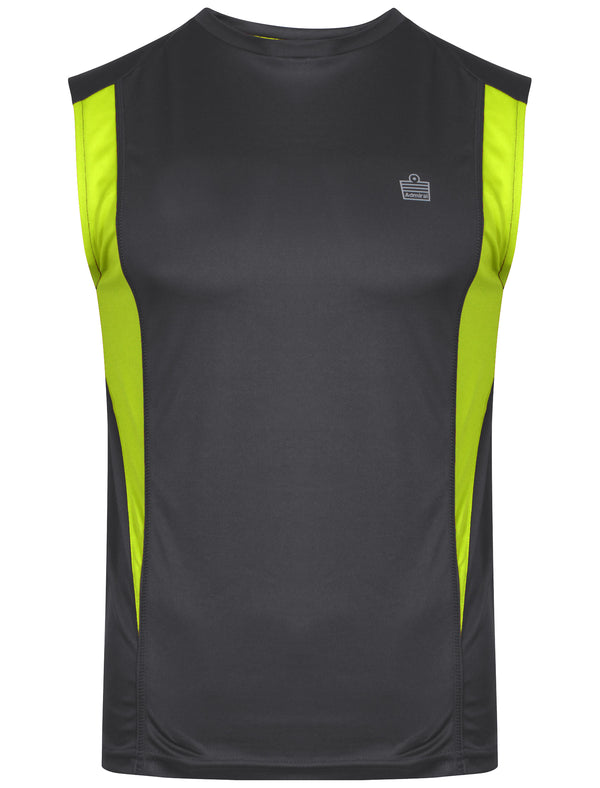 Mens Shawn Sportswear Vest Top in Grey / Lime - Admiral
