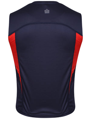 Mens Shawn Sportswear Vest Top in Navy / Red - Admiral