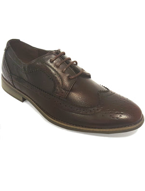 Mens Alric Lace Up Brogues in Burgundy