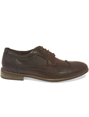 Mens Alric Lace Up Brogues in Burgundy