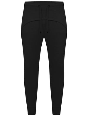 Mens Patrick Curved Panel Cuffed Joggers in Black