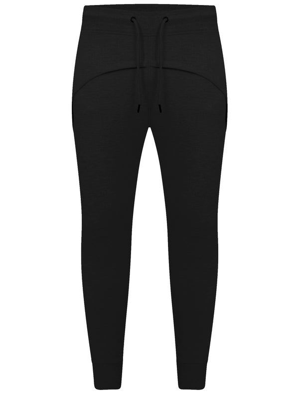 Mens Patrick Curved Panel Cuffed Joggers in Black