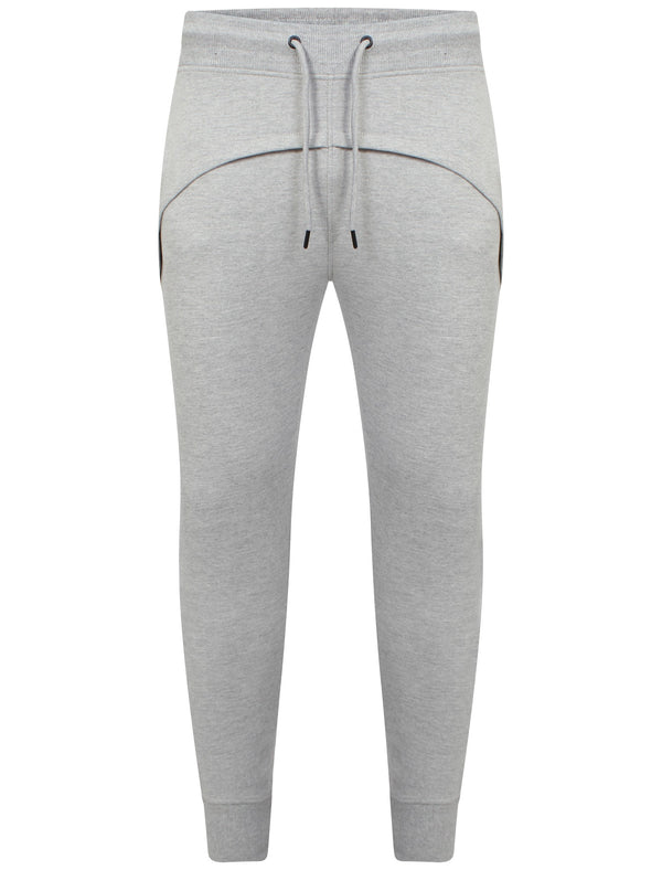 Mens Patrick Curved Panel Cuffed Joggers in Light Grey