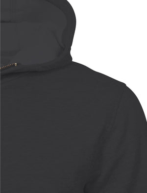 Mens Marc Curve Pocket Hoodie with Brass Zipper in Midnight Blue