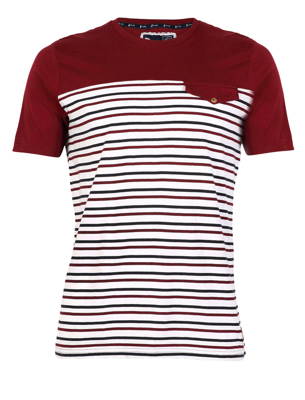 D-Code Sax Crew Neck T-shirt in Bordeaux