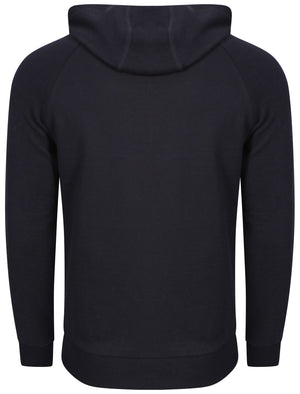 Mens Dave Hoodie with Contrast Qutory Ribbed Sleeves in Navy